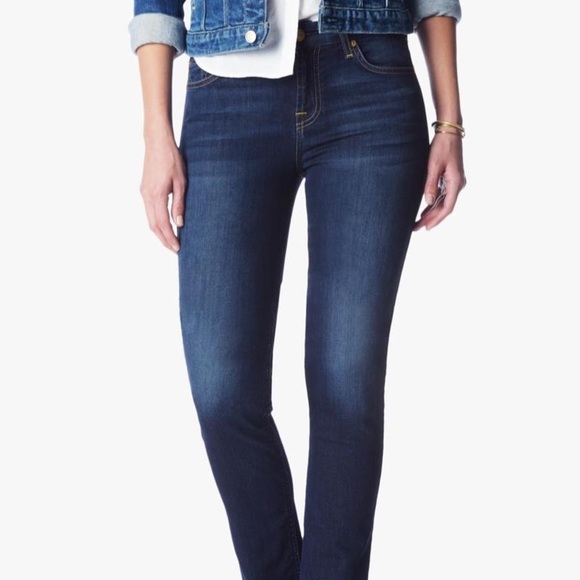 straight leg dark denim jeans